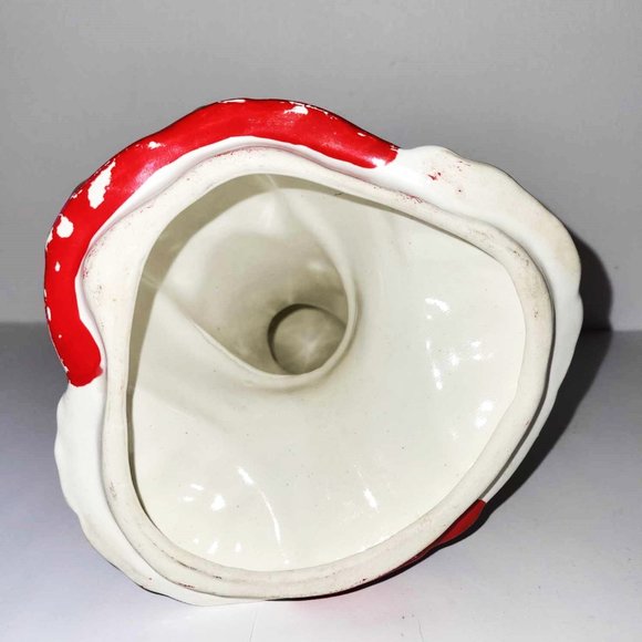 VINTAGE 12" DUCK IN RED TUXEDO COOKIE JAR GREEN BOW TIE HAND PAINTED - Picture 10 of 12